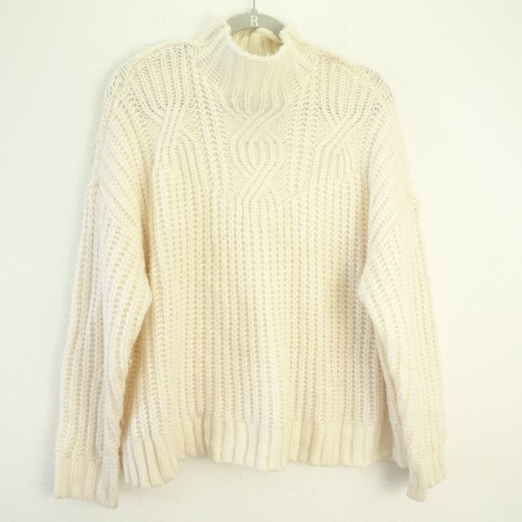 aerie Sweaters - Aerie Cable  Sweater Top Beige Large